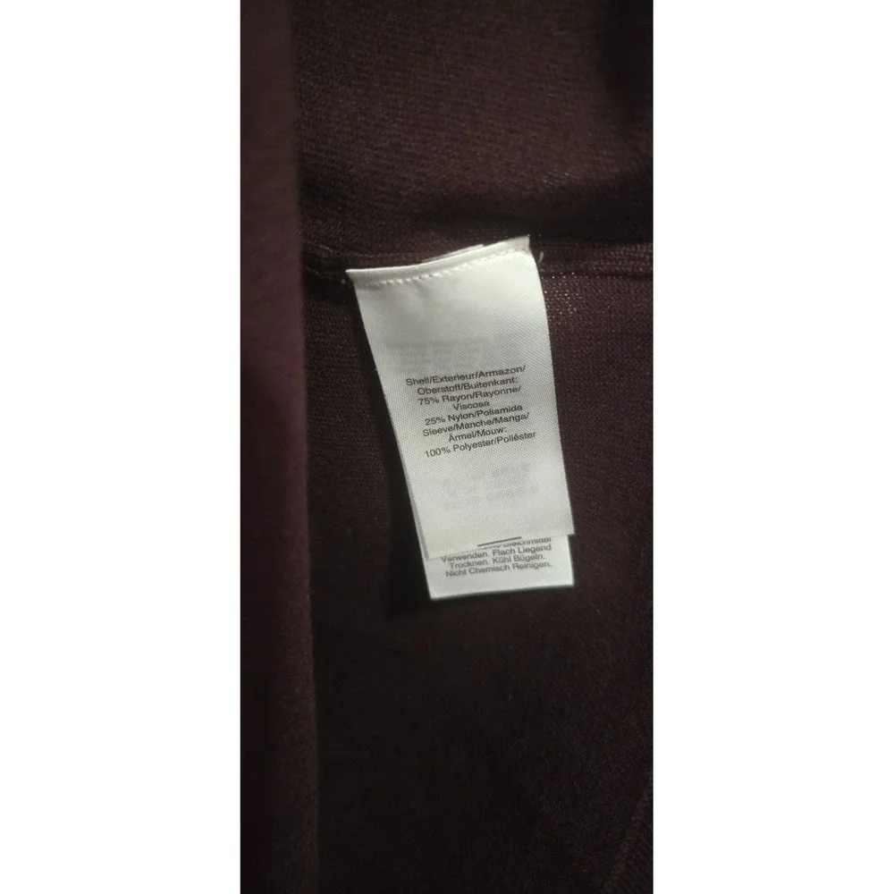 M/L maroon rust orange‎ cheetah print DKNY short sleeve sweater sheer leopard